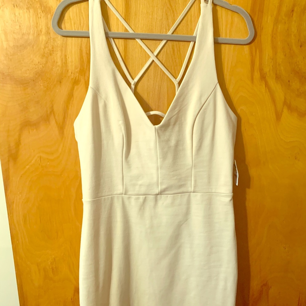 Neutral color midi dress